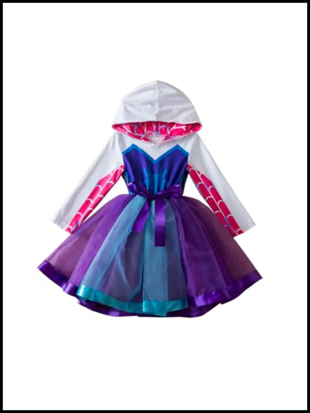 Spider-Gwen Tutu Dress Cosplay Costume for Girls Halloween Spider Girl Ghost